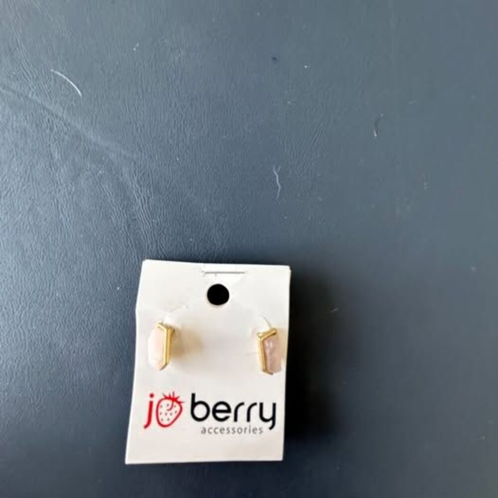 Jo Berry Light pink and gold post earrings